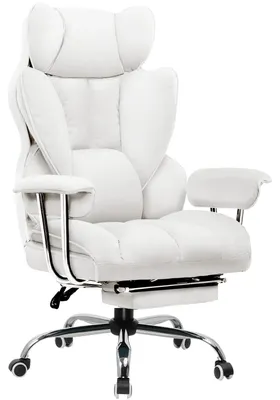 Image de Siège de jeu - Chaise de bureau ergonomique - Chaise - Chaises de bureau - avec repose-pieds - Dossier réglable