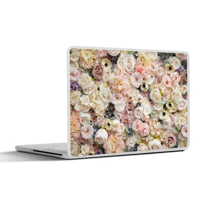Produktbild von MuchoWow® Laptop Aufkleber Sticker Cover Rosen - Blumen - Pastell 30x21 cm - Sticker für Laptop - Selbstklebend