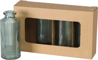 Produktbild von Boltze Vase Panja Gefäß in Grün 4-teilig aus lackiertem Glas 2005929