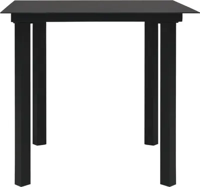 Immagine prodotto di Tavolo da Giardino Nero 80x80x74 cm in Acciaio e Vetro