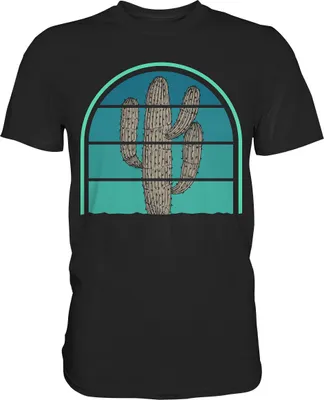 Produktbild von Retro Kaktus T-Shirt – Black / L