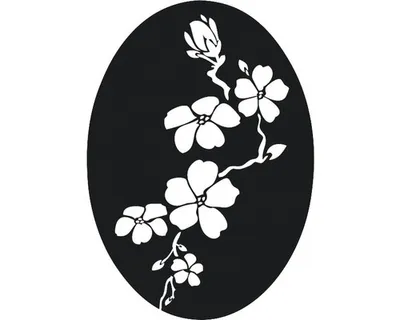 Produktbild von Reliefeinlage "Kirschblüte", 4x5,5cm, oval