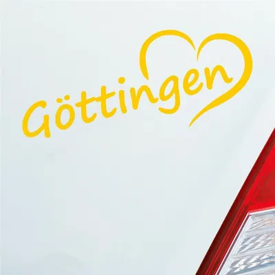 Produktbild von Auto Aufkleber Göttingen Herz Stadt City Liebe Love Heimat 19x8 cm Gelb Sticker Heckscheibenaufkleber