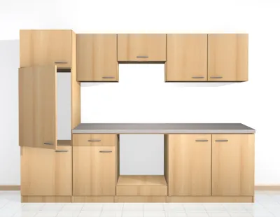 Produktbild von Küchenzeile ohne E-Geräte - 270 cm breit - Buche – Namu