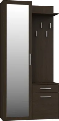 Produktbild von Garderobe Kleiderbügel mit Ablage  Spiegel Schrank kommode Wenge