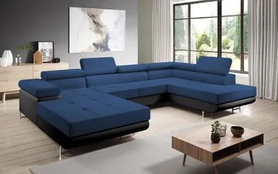 Produktbild von FurMeb24 - Ecksofa MANDANA U - LINKE SEITE , Sofa mit  Bettk€sten und Schlaffunktion - Orinaco 80 + Madryt 1100