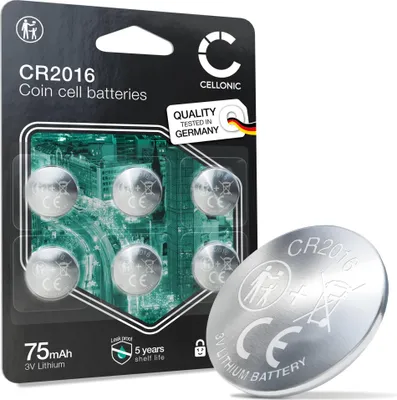 Produktbild von CELLONIC CR2016 Knopfzellen-Batterien Lithium kompatibel mit Autoschlüssel, Taschenrechner, Uhren – x6-Pack
