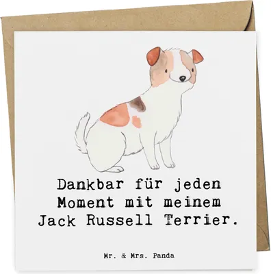 Produktbild von Mr. & Mrs. Panda Grußkarte Jack Russell Terrier Moment - Weiß - Geschenk, anlasskarte, doppelkarte, Klappkarte, faltkarte, Glückwunschkarte