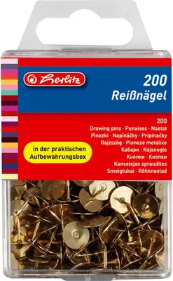 Produktbild von herlitz 300000609 herlitz Reißnägel, messing, Durchmesser: 9,0 mm