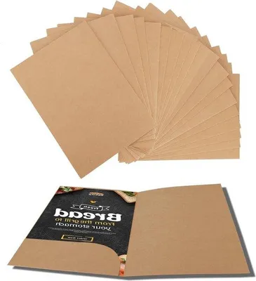 Produktbild von Famanu A4 Präsentationsmappen 20 Stück - Kraftpapier mit Visitenkartenhalter