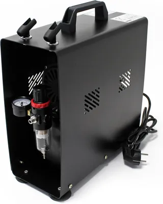 Image de Compresseur pour aérographe – sans huile et extrêmement silencieux – réservoir de 3 litres