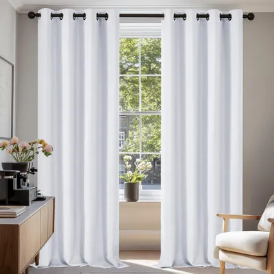 Productafbeelding van Verduisteringsgordijnen, set van 2, 270x140 cm, zilverkleurig, grijs, lichtdicht, thermisch gordijn, zonwering, bescherming tegen kou, bescherming tegen hitte