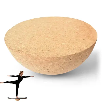 Produktbild von Massiver Kork-Halbkugel-Balanceblock,Fitness-Halbkugel 15×7cm,aus Naturkork gefertigt,ideal für Balance-Training und nachhaltige Gleichgewichtsübungen