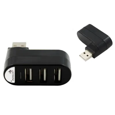 Produktbild von O39 USB 2.0 Hub – 3-Port USB Verteiler Adapter, 180° drehbar, kompakt für PC & Laptop