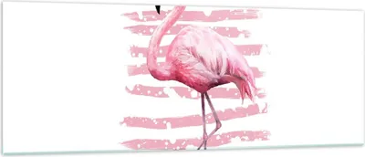 Produktbild von Bilder auf glas - Flamingo Vogel Wasser - 140x50cm - Glasbilder - Wandbilder - Kunstdruck - zum Aufhängen bereit - Wanddekoration aus Glas - Glas Bilder - Wandbild auf Glas - GAB140x50-3938