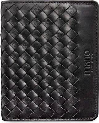 Produktbild von mano Leder Geldbörse Don Luca Coin Wallet with Flap Black schwarz