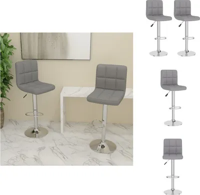 Produktbild von vidaXL Barhocker 2 Stk. Hellgrau Stoff -  Barhocker
