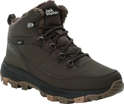 A single brown boot is shown against a white background.