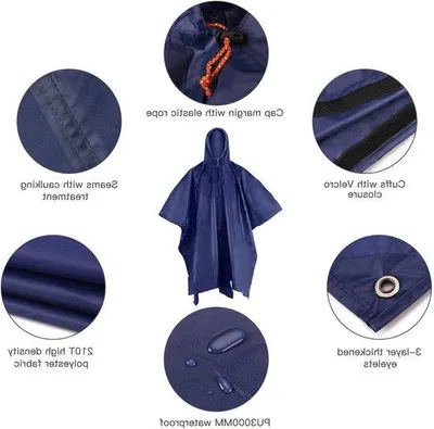 Produktbild von Famanu Regenponcho wasserdicht mit Kapuze und Tragetasche - Multifunktionale PolyurethanRegencape für Outdoor-Aktivitäten