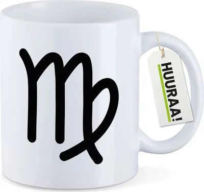 Produktbild von Huuraa Kaffeetasse Jungfrau Sternzeichen Zeichen 330ml Weiß Keramik Kaffeebecher Geschenkidee