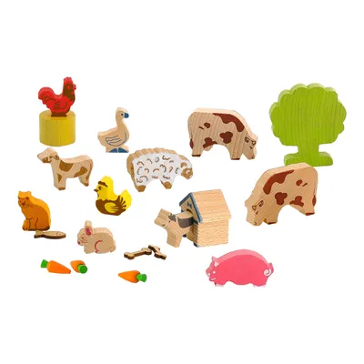 Produktbild von Jeujura Bauernhoftierfiguren aus Holz