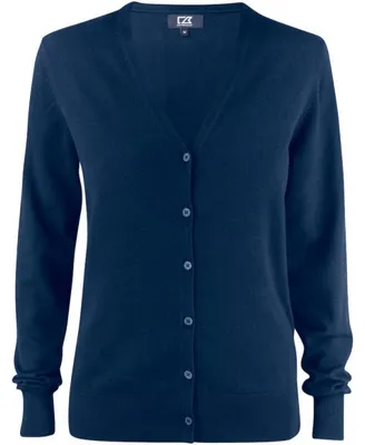 Produktbild von Cutter & Buck - "Oakville" Strickjacke für Damen, Baumwollmischung ET142 (XS) (Dunkel-Marineblau)