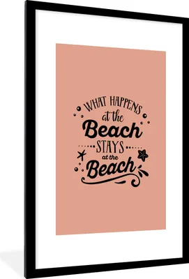 Produktbild von MuchoWow® Gerahmtes Poster Sommer - Zitat - Strand 60x90 cm - Poster mit Schwarzem Bilderrahmen Wandposter Rahmen Foto Bilder - Dekoration - Wandposter Wohnzimmer - Hochwertig