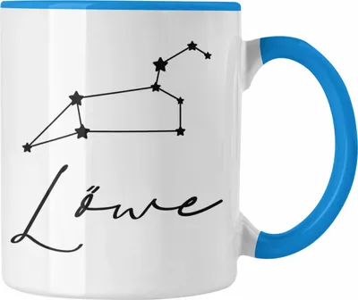 Produktbild von Trendation - Löwe Sternzeichen Tasse Geschenk Horoskop Tierkreiszeichen (Blau)