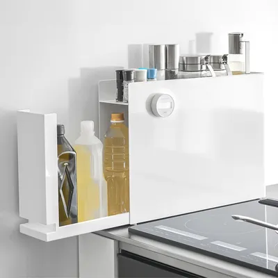 Produktbild von Yamazaki Gewürzregal Küchenregal Metall weiß 50x36x12cm mit Auszug