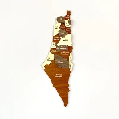 Productafbeelding van 3D-wanddecoratie van hout, met meerdere lagen, uit Palestina, geschikt voor thuis en op kantoor