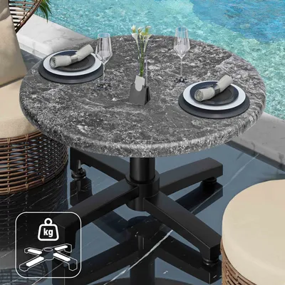 Produktbild von WBO | Jamaika Loungetisch | Ø:H 70 x 40 cm | Felsen / Schwarz | Zusatzgewicht | Bistro Loungetisch Gastro Tisch