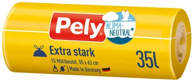 Obrázek produktu pro Stahovací pytel Pely klima neutrální extra silný 35 litrů 15 kusů