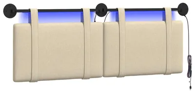 Image de vidaXL Tête de lit suspendue en tissu crème