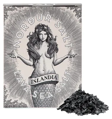 Immagine prodotto di Nordur LAVA, fiocchi dimarino islandese con carbone attivo, 100 grammi