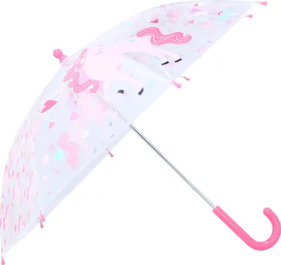 Productafbeelding van Regenkap voor kinderen? 71 cm, eenhoorn design, transparant en handzaam