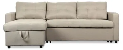 Image de MENZZO Canapé d'angle convertible Toledo Tissu Beige