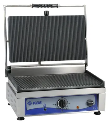 Obrázek produktu pro Kontaktní gril KBS, grilovací plocha 36x27 cm, žebrovaná horní a spodní strana, 1 topná zóna, 230 V
