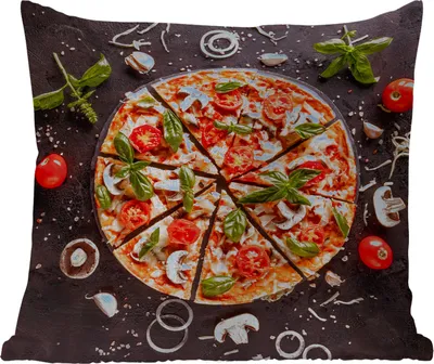 Produktbild von MuchoWow® Outdoor Kissen - Pizza - Gemüse - Kräuter - Küche - Industrie - 60x60 cm - Wetterfest - Lounge Kissen - Dekoration - Schlaf Kissen