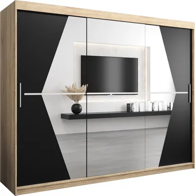 Produktbild von Kleiderschrank, Schiebetürenschrank Schlafzimmer, Schrank mit Spiegel BOLIWIA 250 cm
