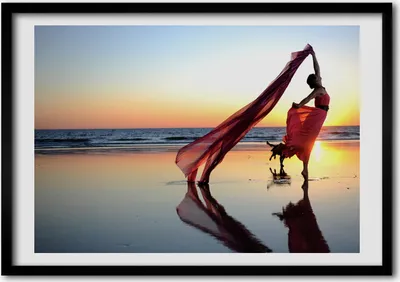 Produktbild von Bild - Bilderrahmen - 100 cm x 70 cm - MDF - Rahmen - Foto - Wandkunst Tanzenfrau