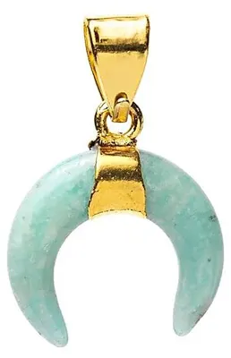 Image de Pendentif Croissant de Lune Amazonite --paquet de 3 pièces - ±2 cm