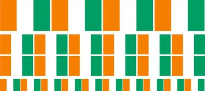 Produktbild von Mini Aufkleber Set - Pack glatt - 4x 51x31mm+ 12x 33x20mm + 10x 20x12mm- selbstklebender Sticker - Elfenbeinküste - Flagge / Banner / Standarte fürs Auto, Büro, zu Hause und die Schule - Set of 26