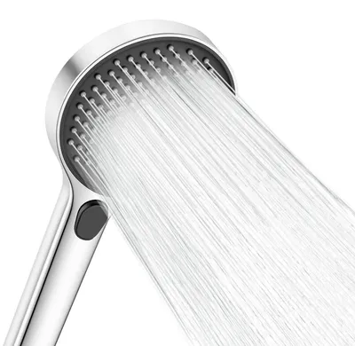 Immagine prodotto di Doccia a soffione, diametro 130 mm, con 3 getti, a risparmio idrico, ad alta pressione, anticalcare, cromato