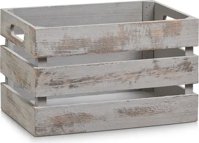 Produktbild von Zeller Aufbewahrungs-Kiste "Vintage grau", Holz, 31 x 21 x 18,7 cm, 15136