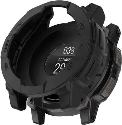 Produktbild von Stravo TPU-Schutzhülle passend für Garmin Instinct 3 (50 mm) – Robuste Schutzhülle – Flexibler TPU-Rahmen – Schwarz