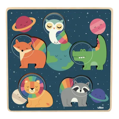Produktbild von Vilac Holzpuzzle Weltraumtiere Andy Westface Lernspielzeug