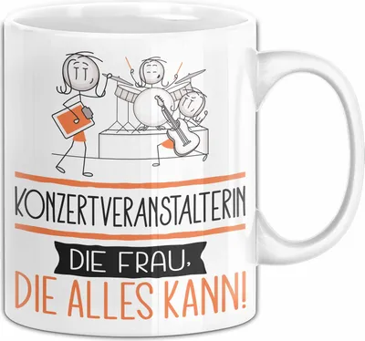 Produktbild von Konzertveranstalterin Geschenk Tasse Becher Die Frau Die Allen Kann Geschenkidee für eine Konzertveranstalterin Lustig (Weiß)