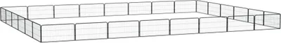 Zdjęcie produktu dla Kojec dla psa, 28 panele, czarny, 100x50 cm, stal