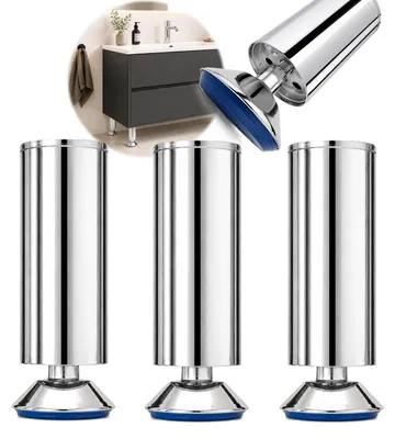 Obrázek produktu pro Chromovaná ocel, výška nastavitelná 150 mm, sada 4 kusů, kuželovitá podstavec