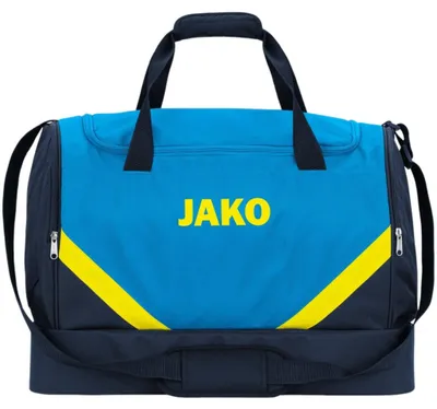 Imagen del producto de Mochila deportiva unisex JAKO Iconic, color: azul/azul marino/amarillo neón, tamaño: L (Senior, aproximadamente 85 litros)